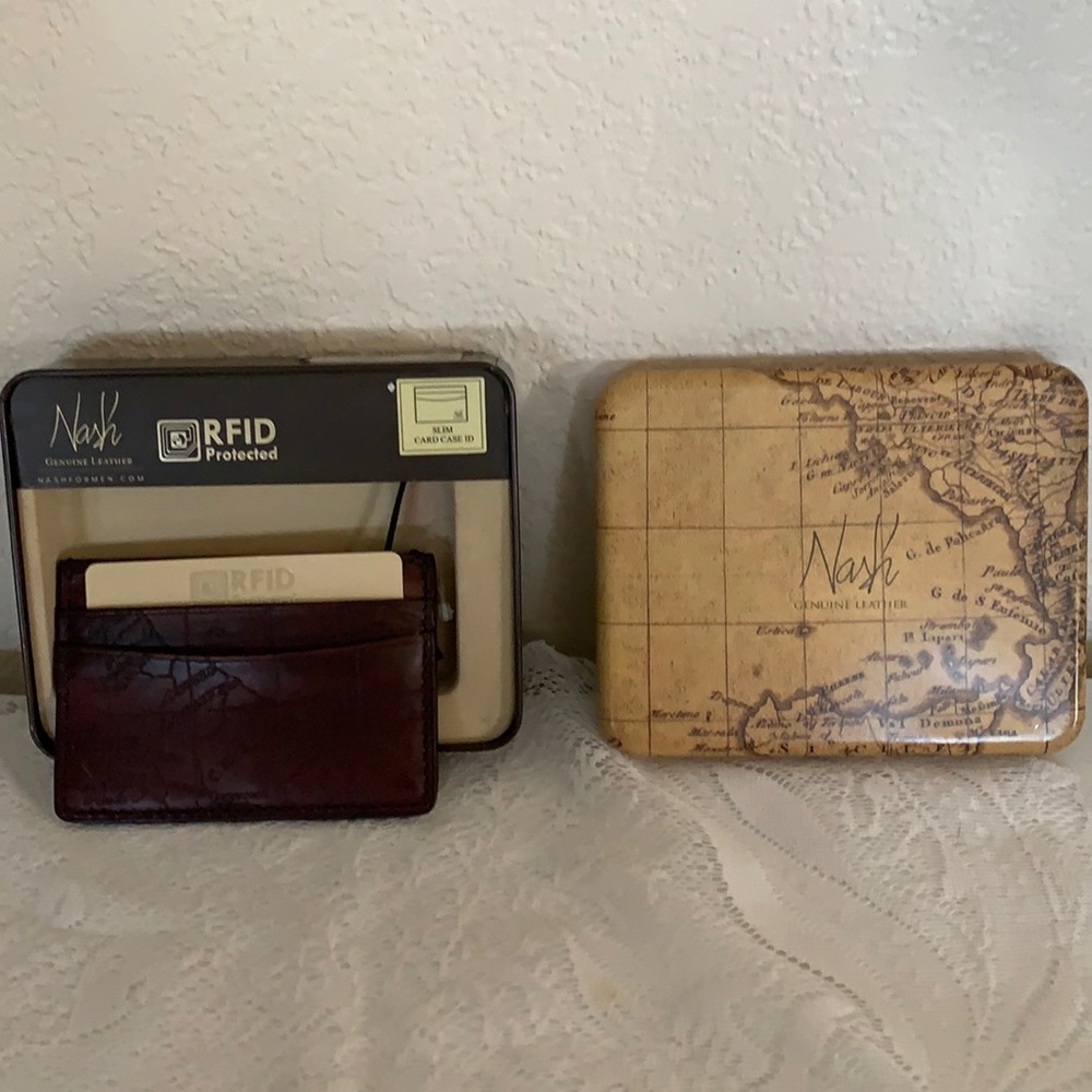 Men’s NASH leather ID and card holder